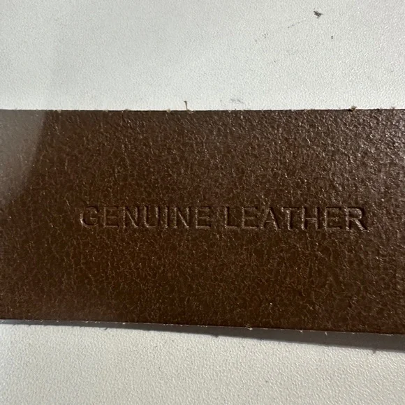 American Eagle By Payless Brown Leather Belt with Rustic Design - Picture 3 of 6